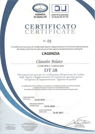 CERTIFICATO AGENZIA DI QUALITÀ